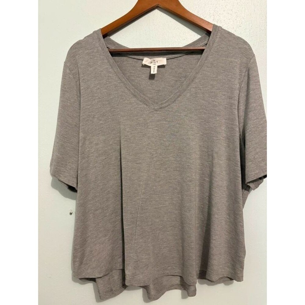 The pivt edit 2X gray vneck tee